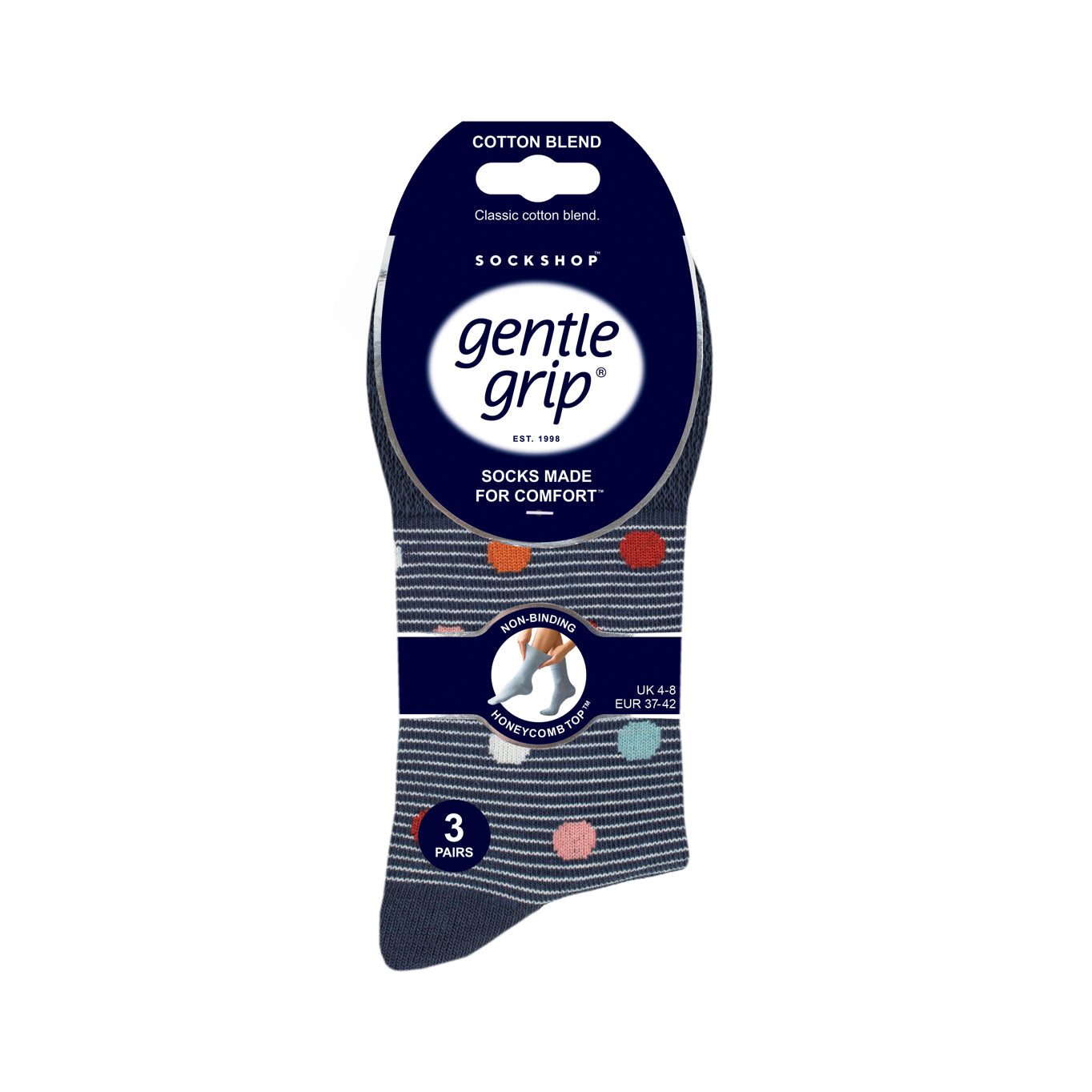 3 paires de chaussettes en coton pour femme - Heritage Spot/Stripe