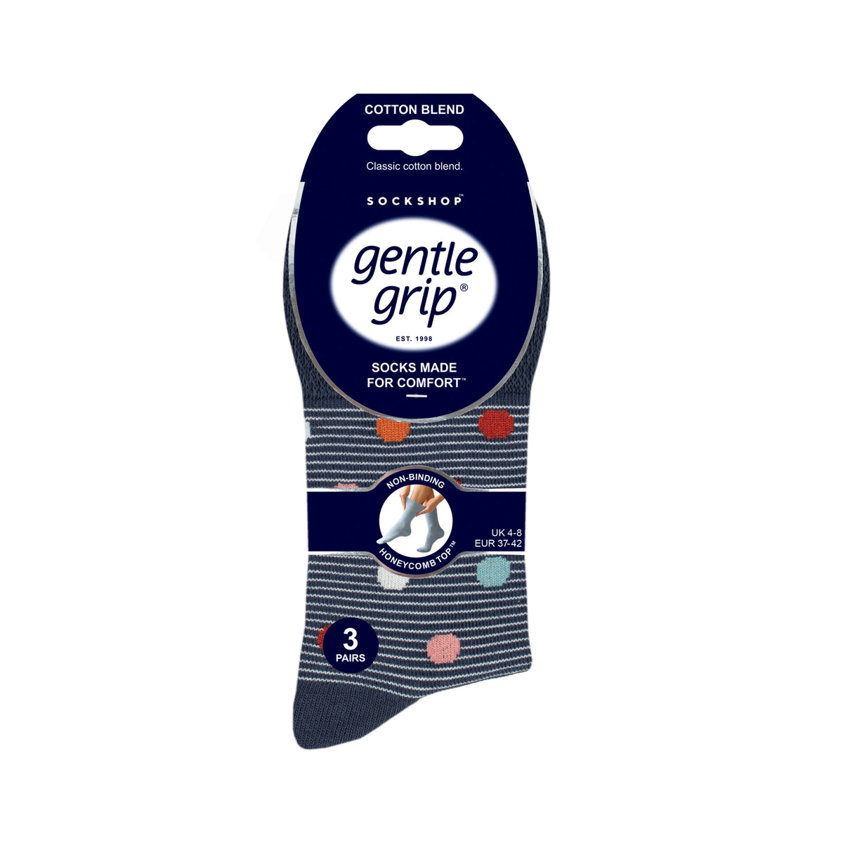 3 paires de chaussettes en coton pour femme - Heritage Spot/Stripe