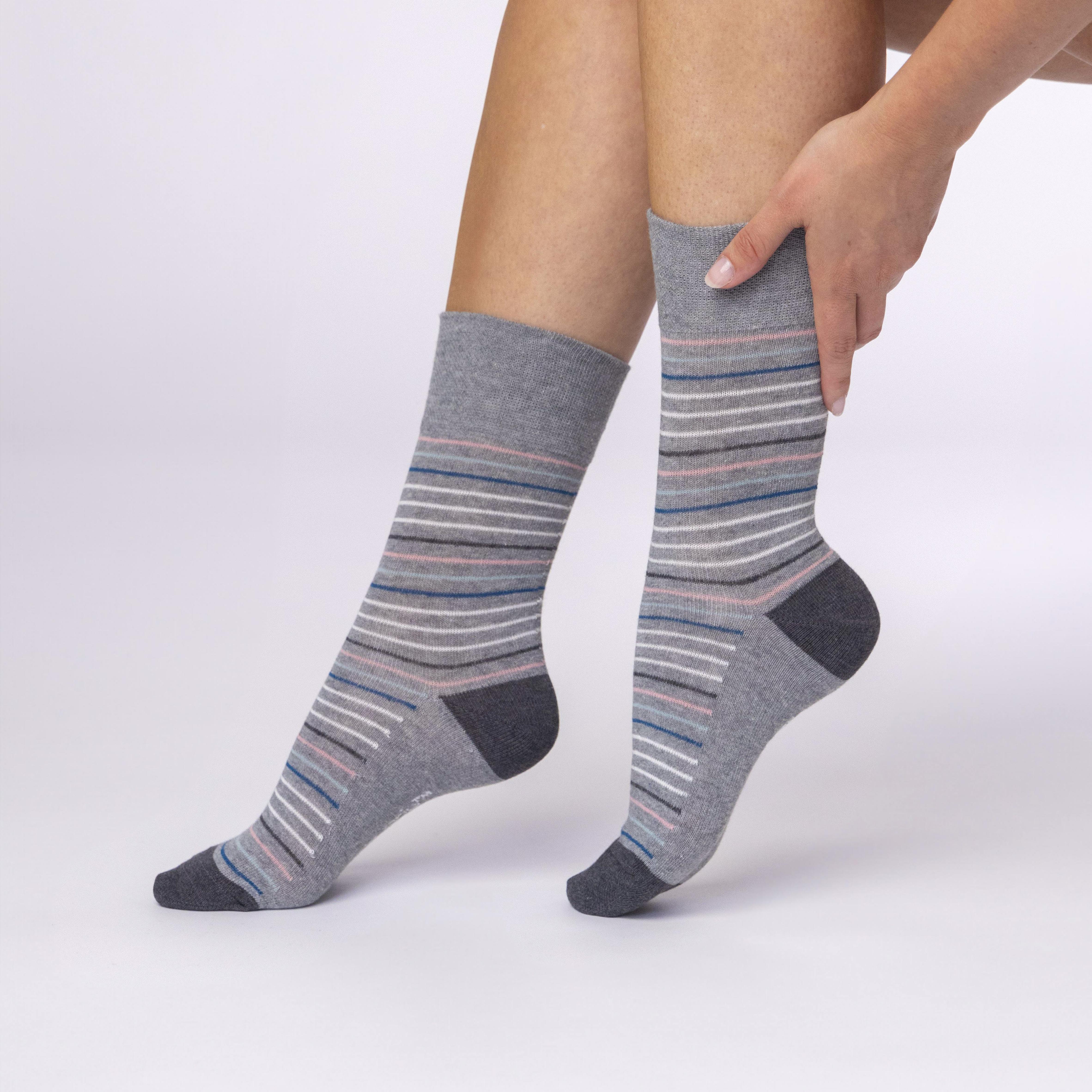 Lot de 3 paires de chaussettes en coton pour femme - Motif graphique affirmé