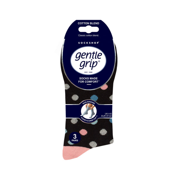 3 Pairs Ladies Cotton Socks - Assertive Graphic