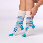 Charger l&#39;image dans la galerie, 3 paires de chaussettes en coton pour femme - Rayures mixtes
