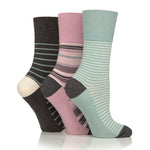 Load image into Gallery viewer, 3 Pairs Ladies Cotton Socks - Reverie Stripe
