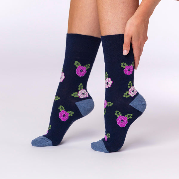 3 paires de chaussettes en coton pour femme - Fleur opulente