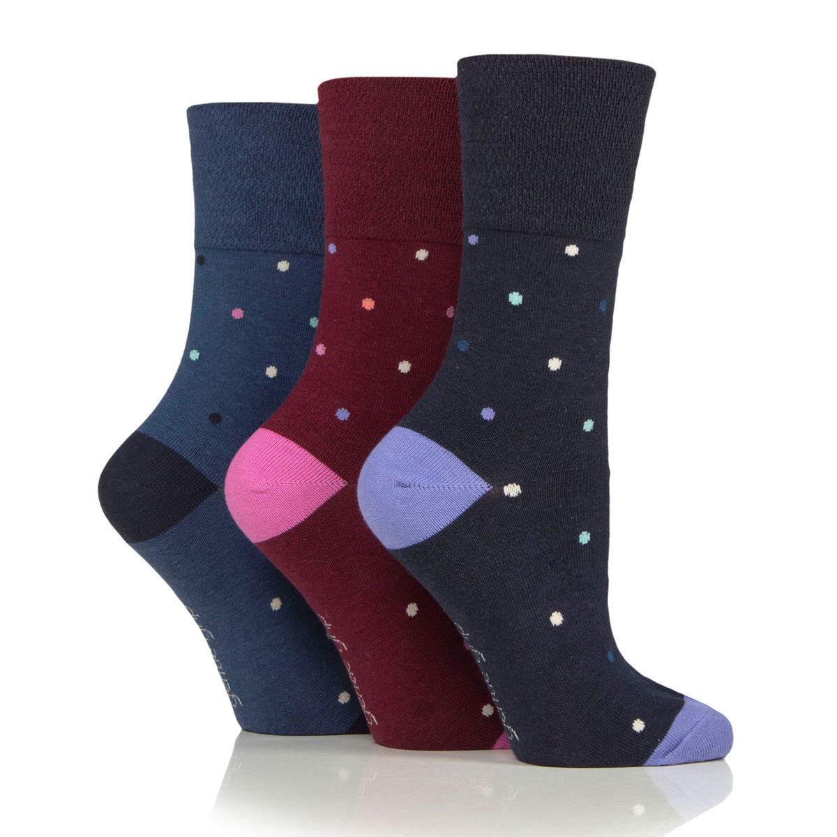 3 paires de chaussettes en coton pour femme - Motif à pois éclipse