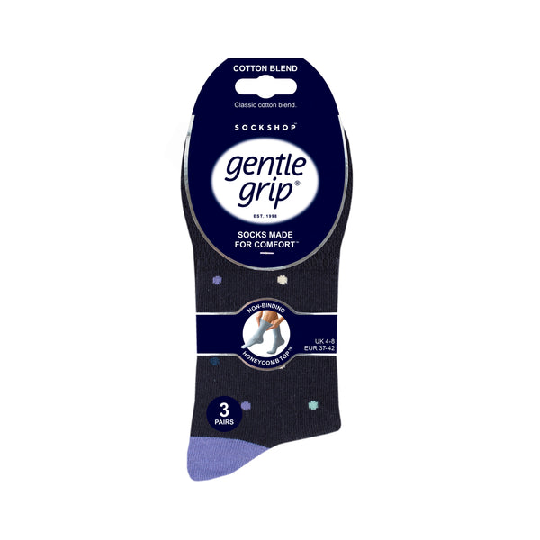 3 paires de chaussettes en coton pour femme - Motif à pois éclipse