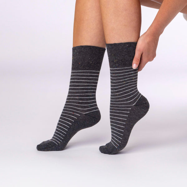 Lot de 3 paires de chaussettes en coton pour femme - Couleur éclatante