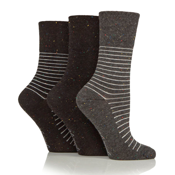 Lot de 3 paires de chaussettes en coton pour femme - Couleur éclatante