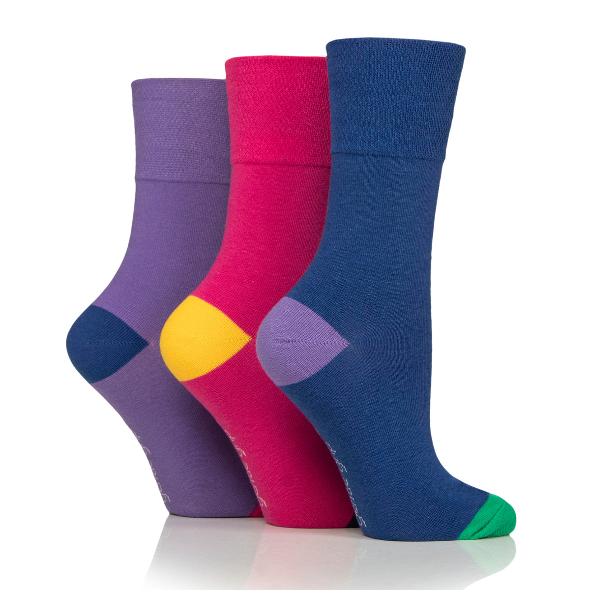 Lot de 3 paires de chaussettes en coton pour femme - Couleur éclatante