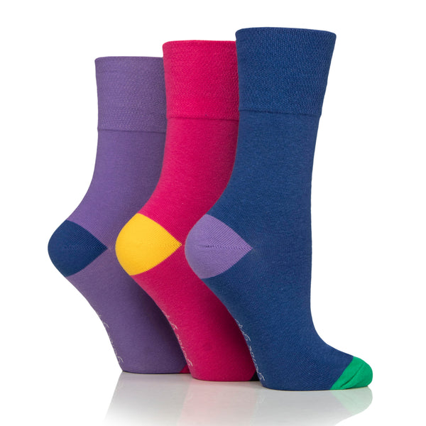 Lot de 3 paires de chaussettes en coton pour femme - Couleur éclatante
