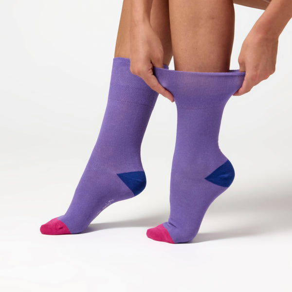 Lot de 3 paires de chaussettes en coton pour femme - Couleur éclatante