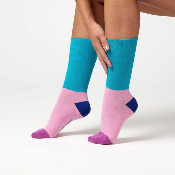 Lot de 3 paires de chaussettes en coton pour femme - Couleur éclatante