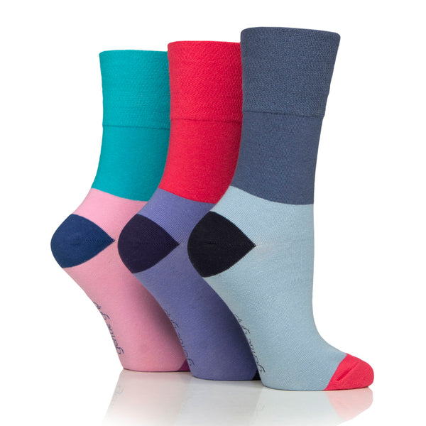 Lot de 3 paires de chaussettes en coton pour femme - Couleur éclatante