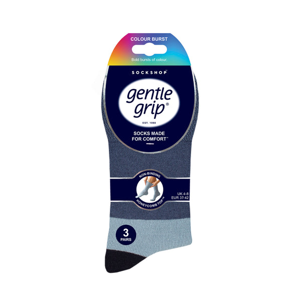 Lot de 3 paires de chaussettes en coton pour femme - Couleur éclatante