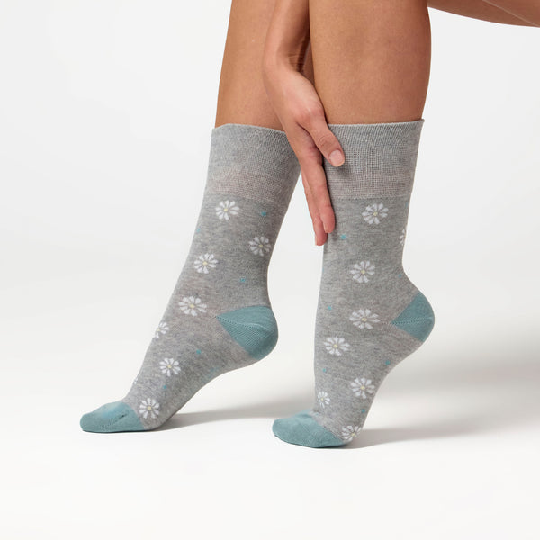 3 Pairs Ladies Cotton Socks - Daisy