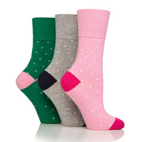 3 Pairs Ladies Cotton Socks - Micro Polka Dot