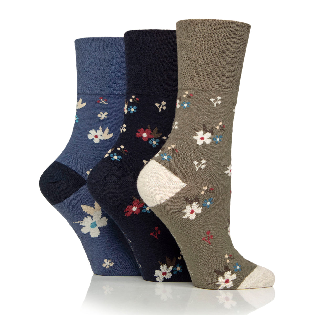 3 Pairs Ladies Cotton Socks - Heirloom