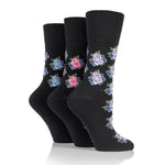 Charger l&#39;image dans la galerie, 3 paires de chaussettes en coton pour femme - Rose noire
