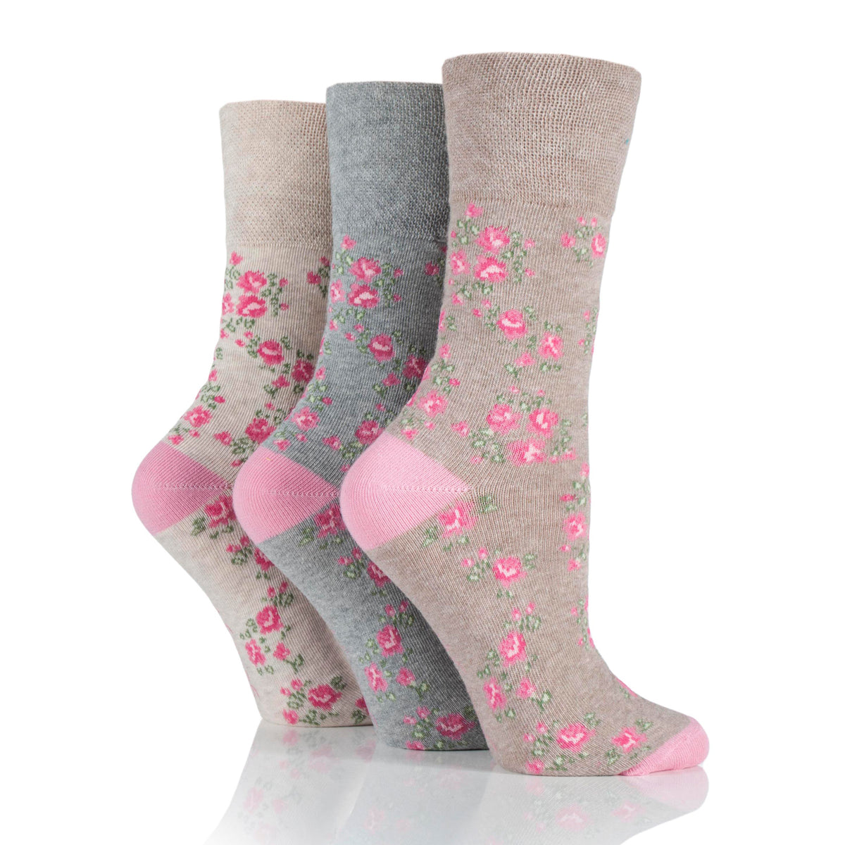 3 Pairs Men's Cotton Socks - Vintage Rose