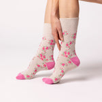 Charger l&#39;image dans la galerie, 3 paires de chaussettes en coton grande taille pour femme – Rose vintage
