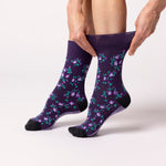 Charger l&#39;image dans la galerie, 3 paires de chaussettes en coton pour femme - Sophie Floral Purple
