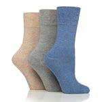 Load image into Gallery viewer, 3 Pairs Ladies Bamboo Leisure Socks - Denim Mix
