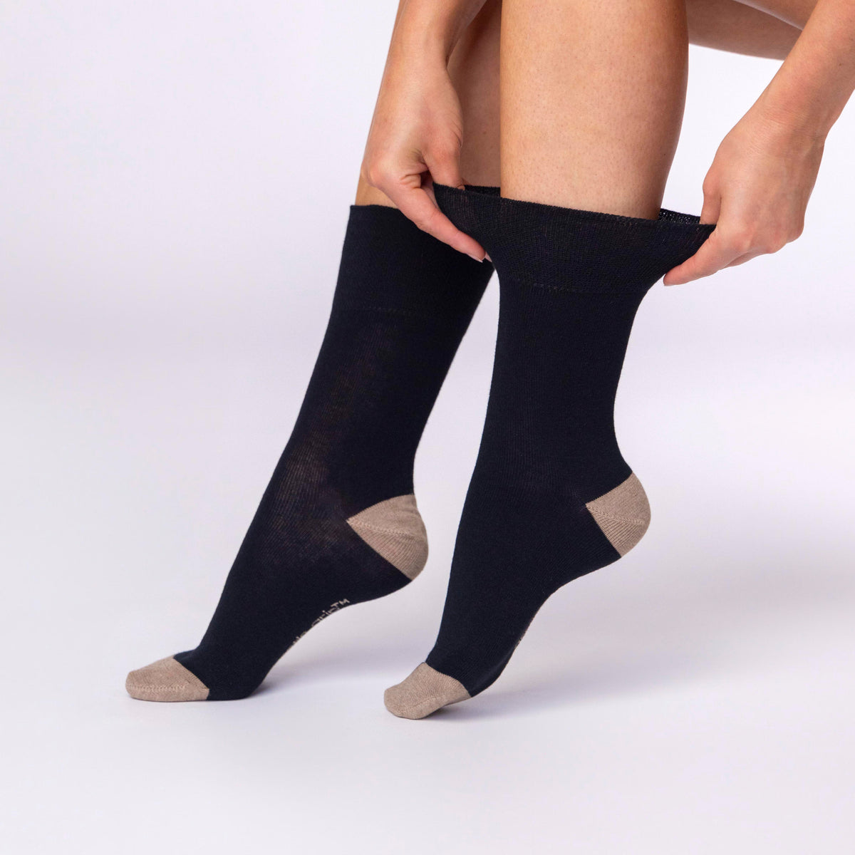 3 paires de chaussettes en coton pour femme - Noir et mauve