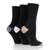 3 paires de chaussettes en coton pour femme - Noir et mauve