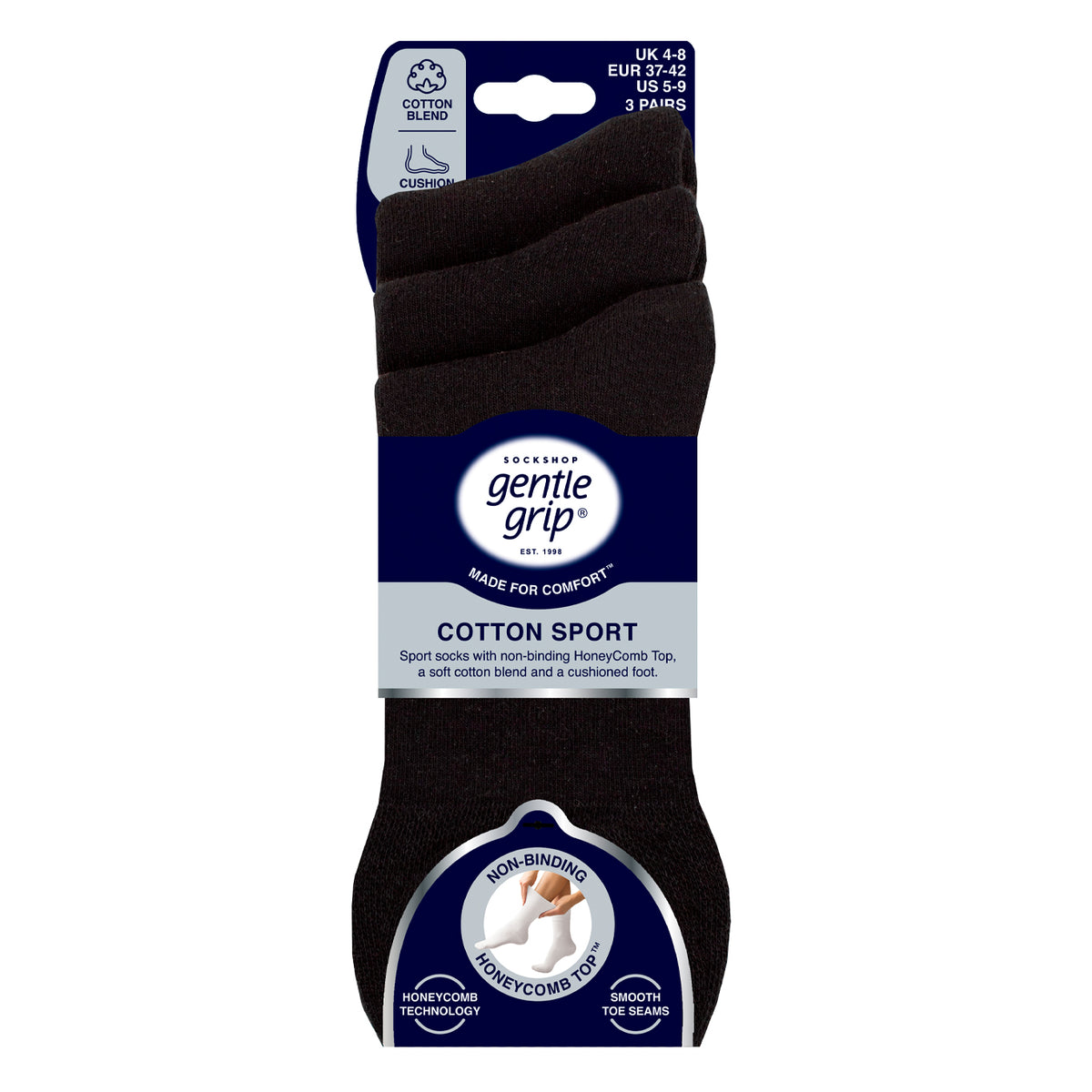 3 paires de chaussettes de sport pour femme - Noir