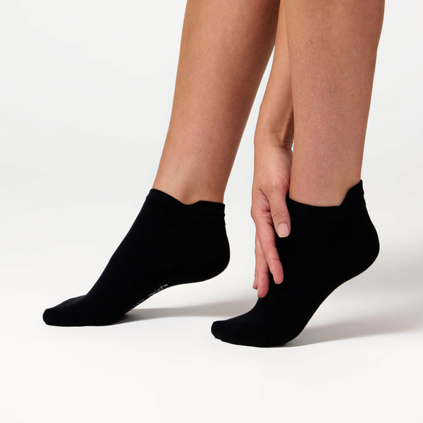3 Pairs Ladies Cotton Trainer Socks - Black