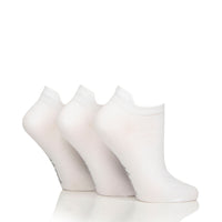 3 Pairs Ladies Cotton Trainer Socks - White