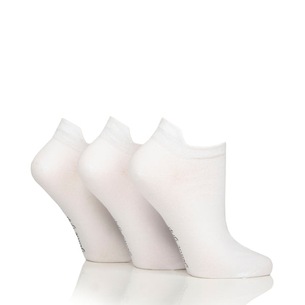3 Pairs Ladies Cotton Trainer Socks - White