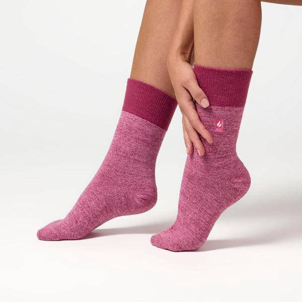 1 Pair Ladies Thermal Socks - Muted Pink