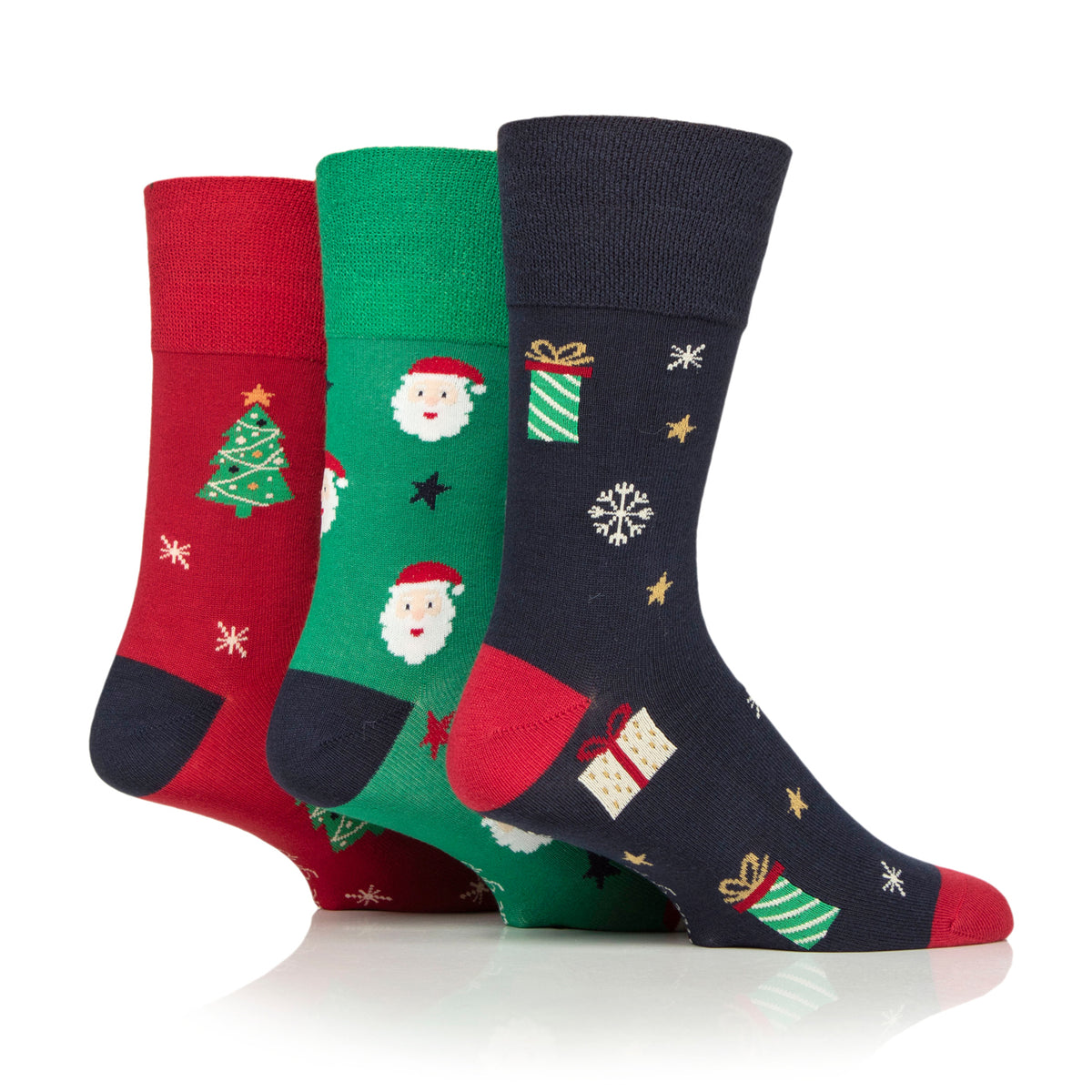 Lot de 3 paires de chaussettes de Noël amusantes pour homme - Icônes festives