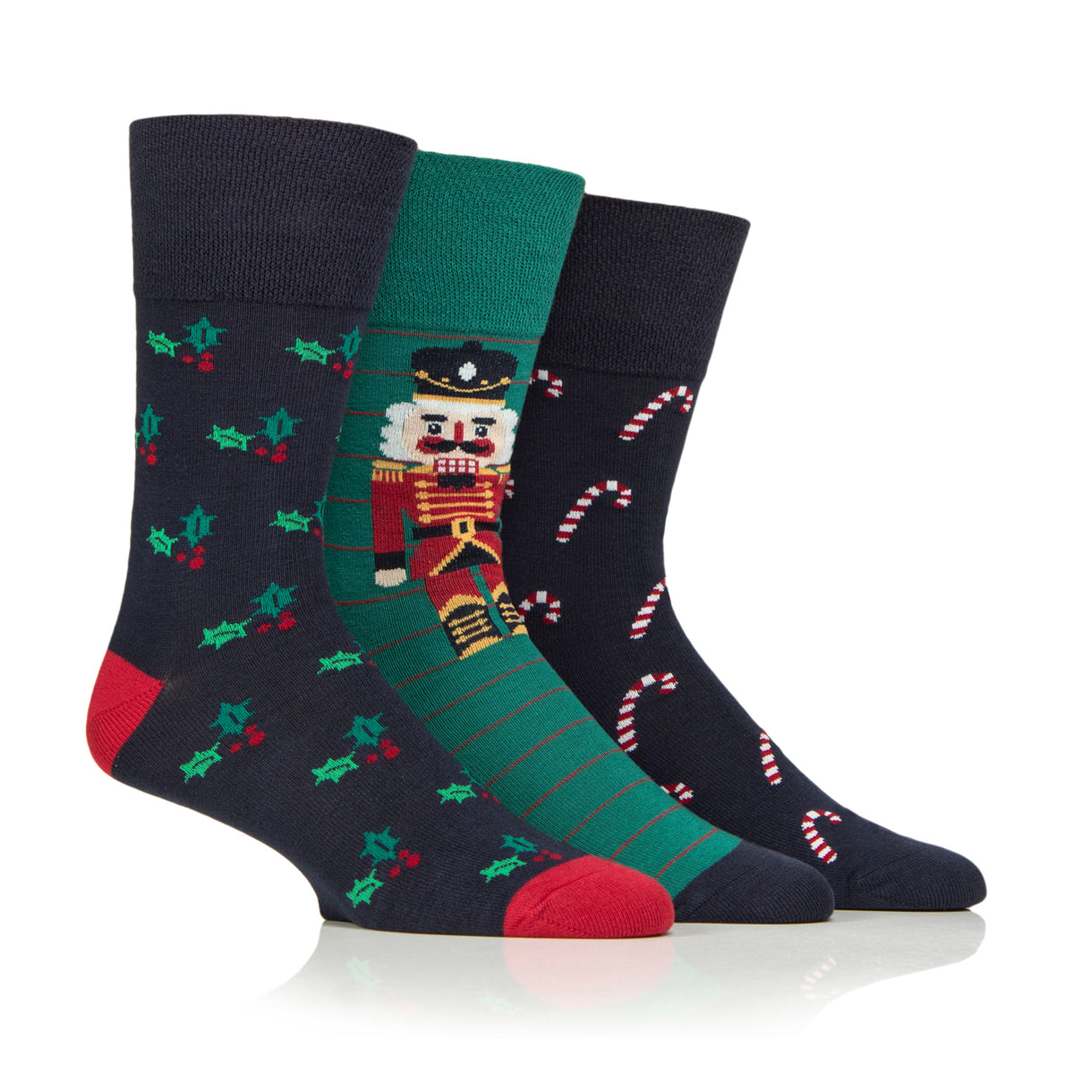 Lot de 3 paires de chaussettes de Noël amusantes pour homme - Icônes festives