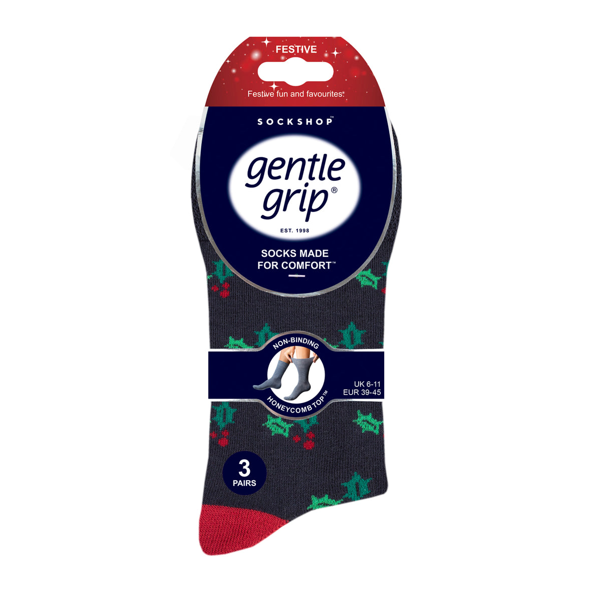 Lot de 3 paires de chaussettes de Noël amusantes pour homme - Icônes festives