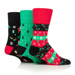 Charger l&#39;image dans la galerie, Lot de 3 paires de chaussettes de Noël amusantes pour homme - Mélange de houx
