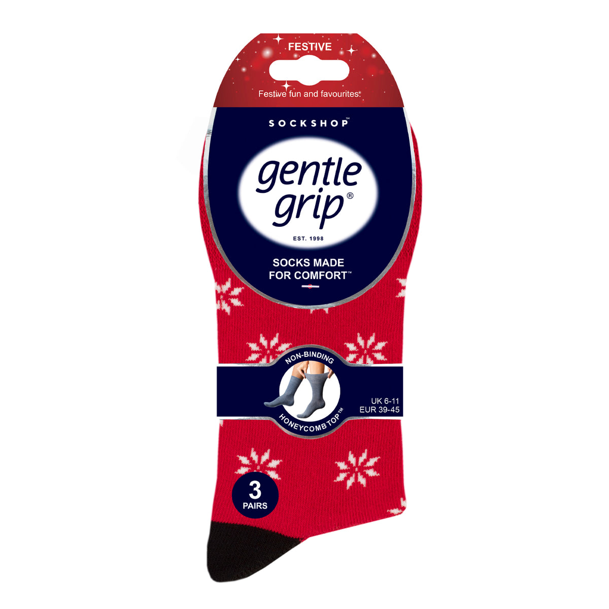 3 Pairs Men's Fun Feet Christmas Socks - Festive Icons