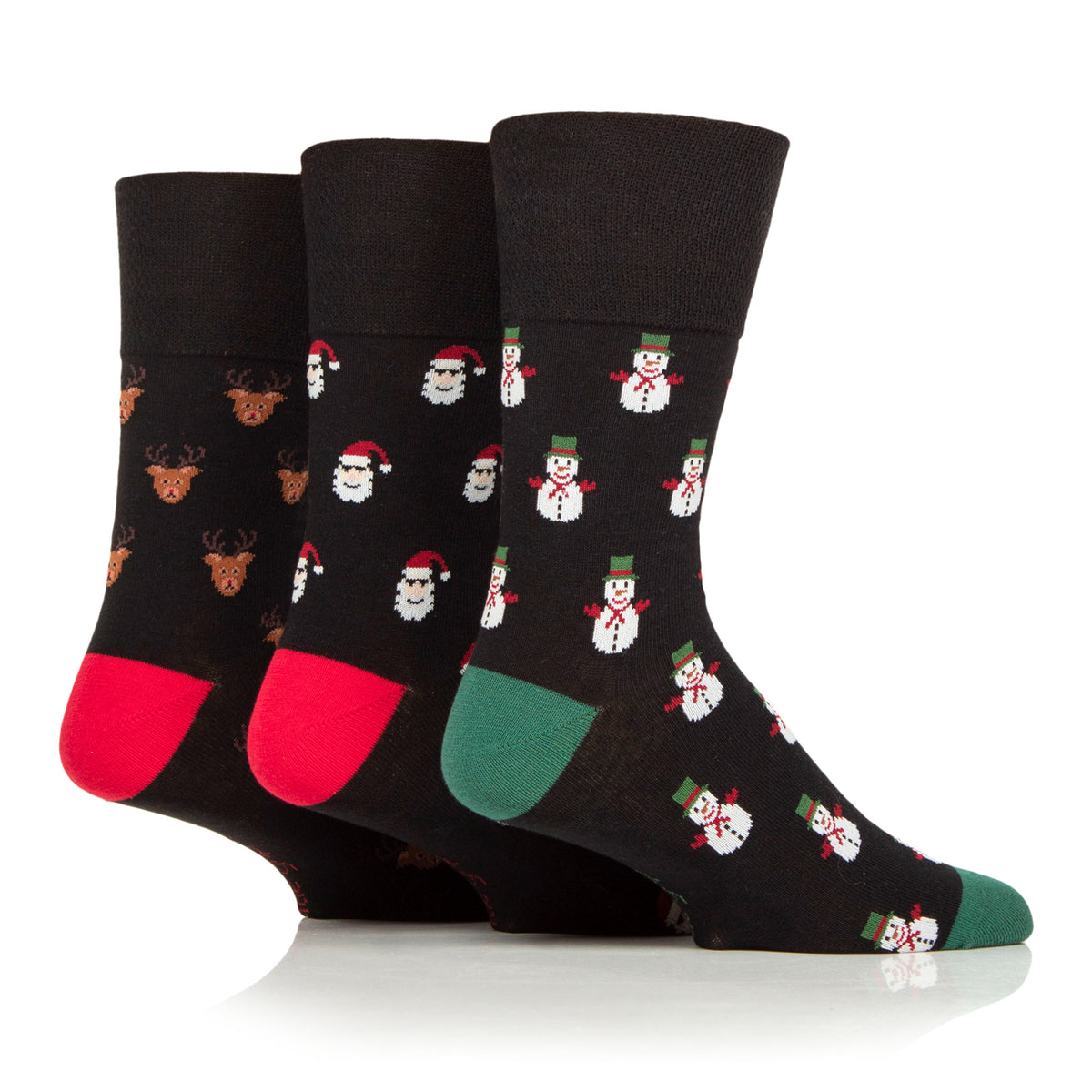 Lot de 3 paires de chaussettes de Noël amusantes pour homme - Motif jacquard