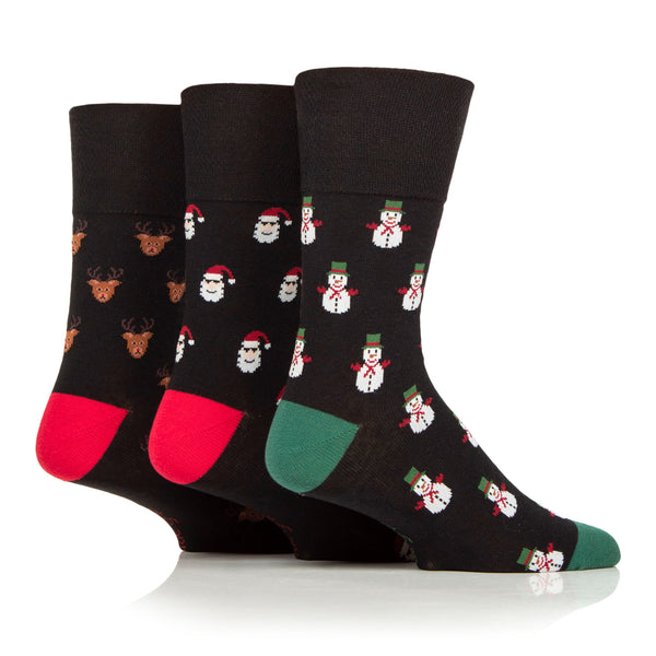 Lot de 3 paires de chaussettes de Noël amusantes pour homme - Motif jacquard