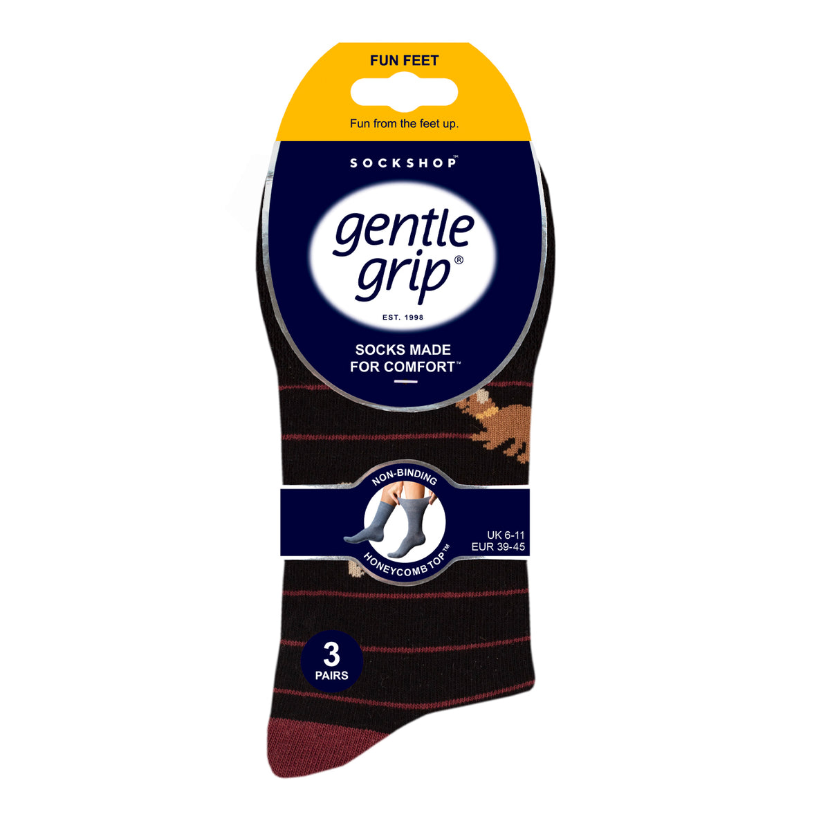 Lot de 3 paires de chaussettes amusantes en coton pour homme - Team Dog