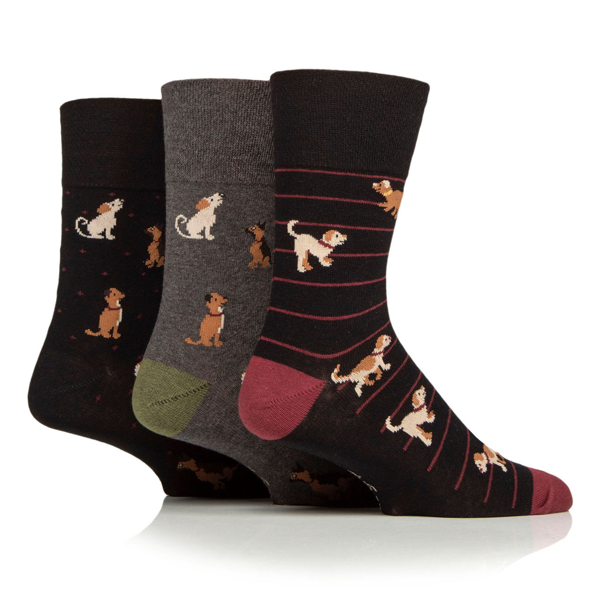 Lot de 3 paires de chaussettes amusantes en coton pour homme - Team Dog