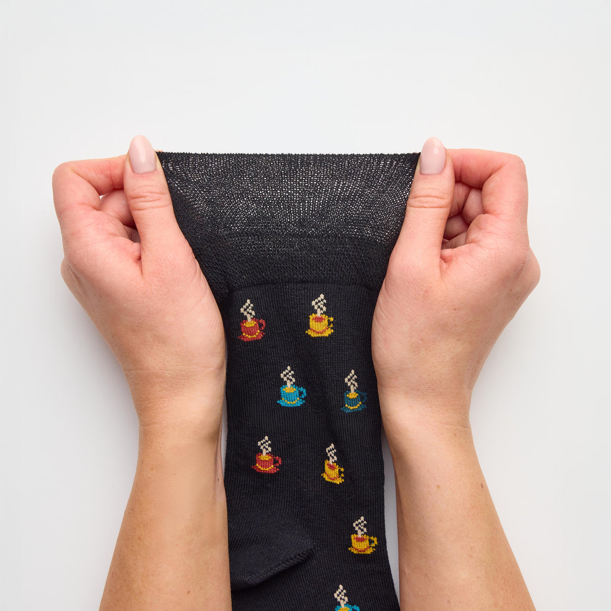 3 Pairs Men's Fun Feet Cotton Socks - Coffee