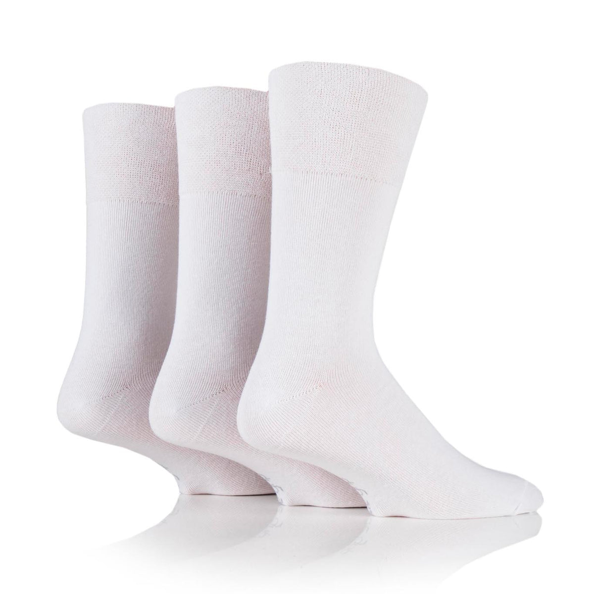 3 paires de chaussettes unies en coton pour homme - Blanc