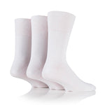 Charger l&#39;image dans la galerie, 3 paires de chaussettes unies en coton pour homme - Blanc
