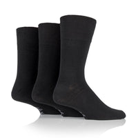 3 paires de chaussettes unies en coton pour homme - Noir
