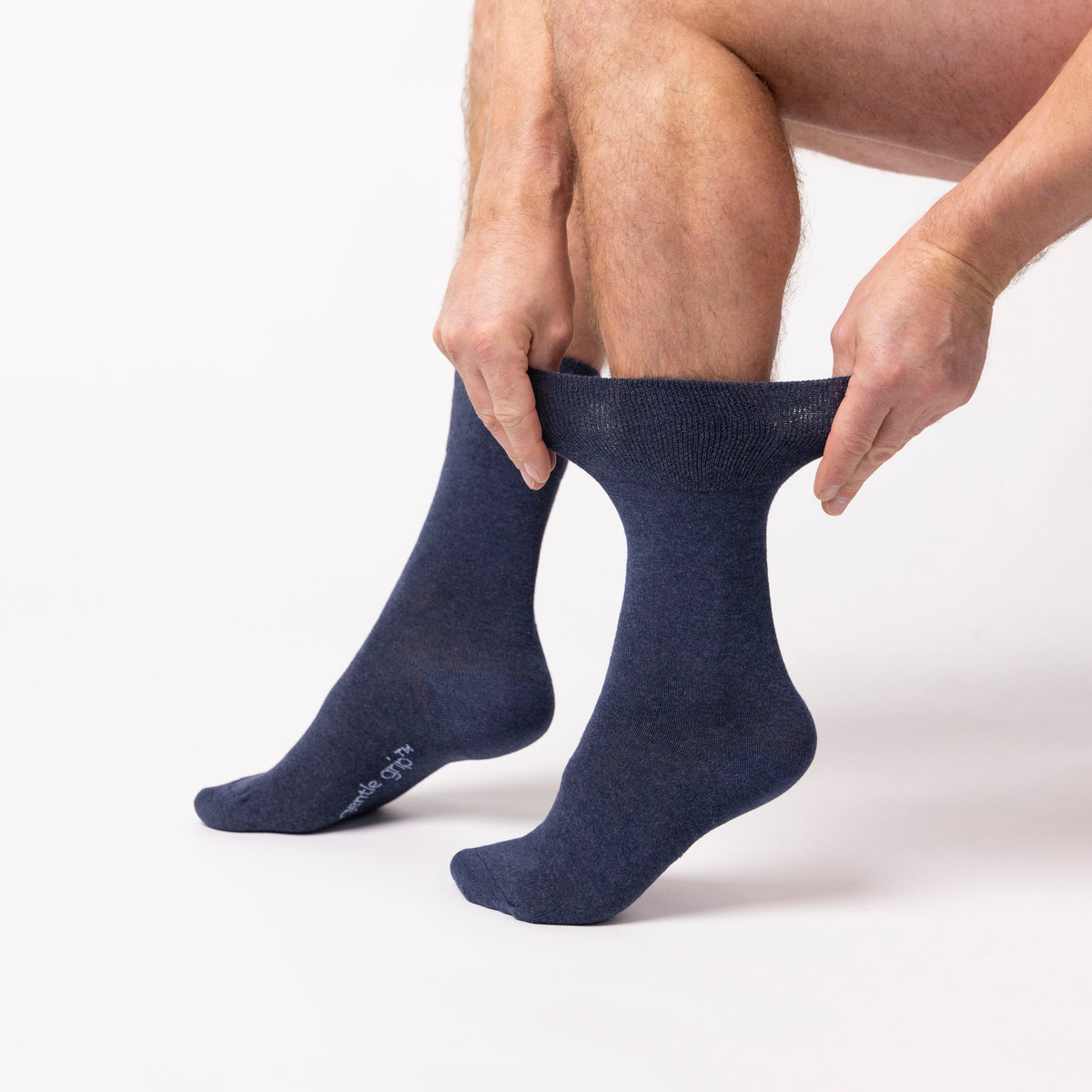 Lot de 3 paires de chaussettes unies en coton pour homme - Mélange bleu
