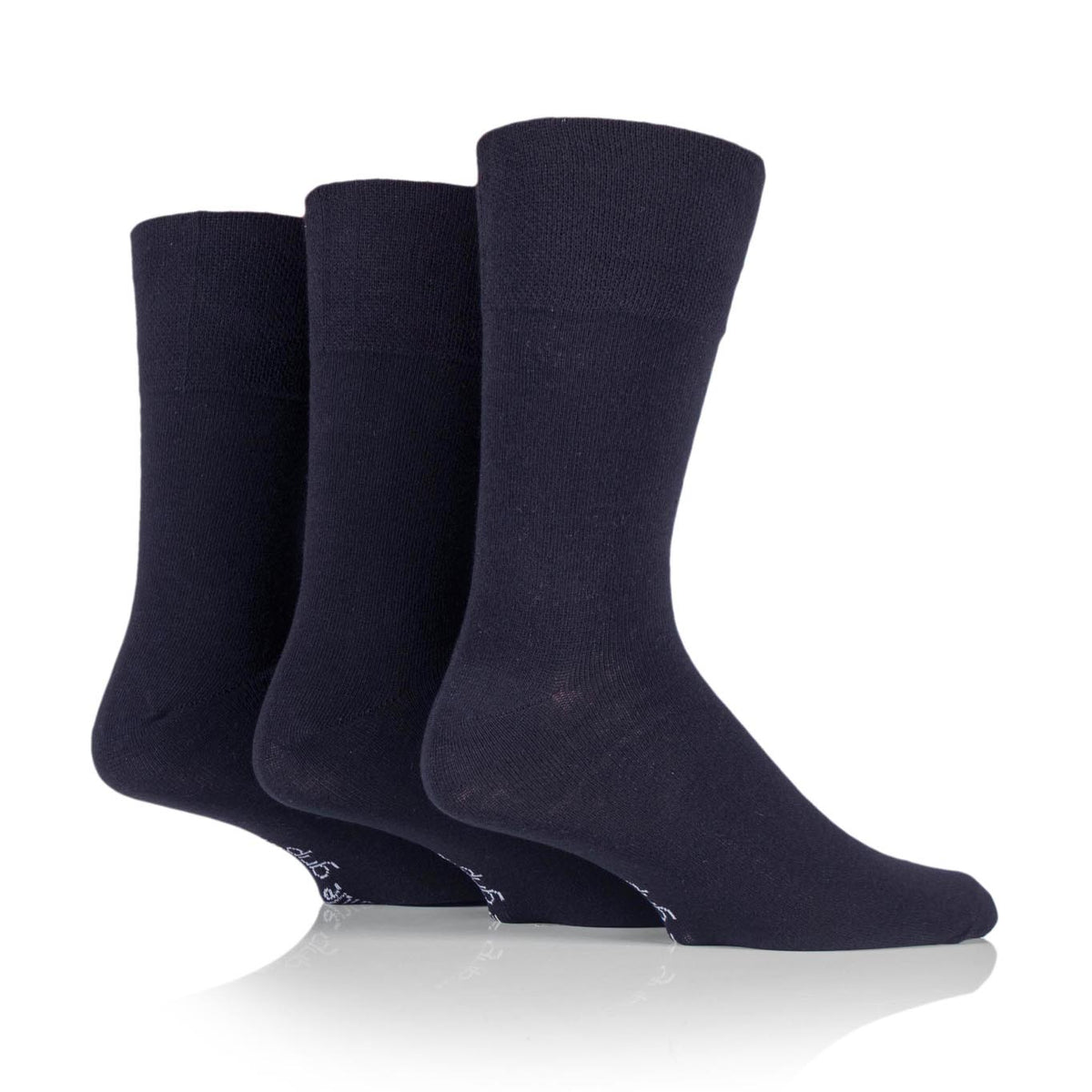 3 paires de chaussettes unies en coton pour homme - Bleu marine