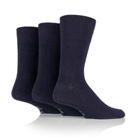 3 paires de chaussettes unies en coton pour homme - Bleu marine