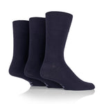 Charger l&#39;image dans la galerie, 3 paires de chaussettes unies en coton pour homme - Bleu marine
