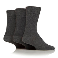 3 paires de chaussettes unies en coton pour homme - Anthracite